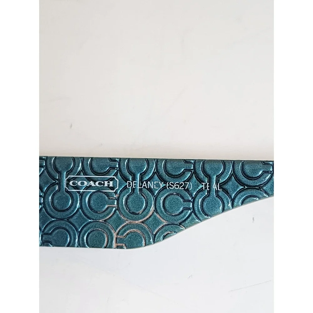 Coach Delaney S627 Teal Metallic Signature C Logo Gradient Sunglasses Womens